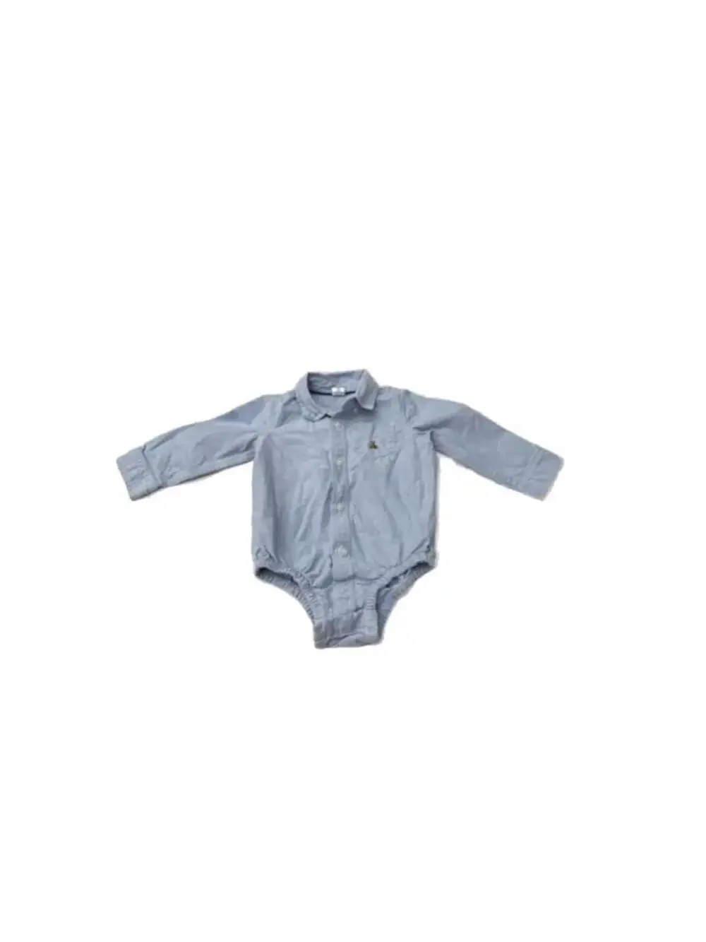Baby Gap NWT Blue Oxford Button Up Bodysuit Collar Top Dress Shirt Size 3-6 m